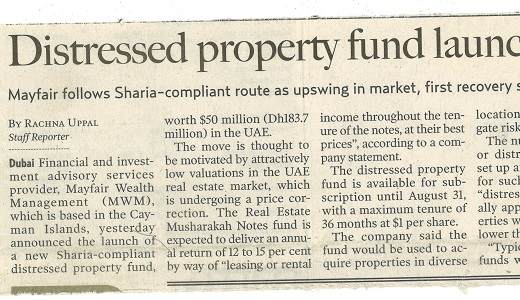 Distressed property fund launched in UAE